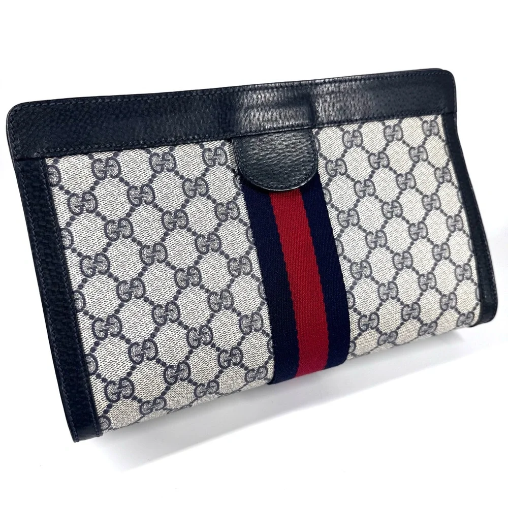 Navy Blue Gucci Ophidia Clutch - Picture 14 of 17